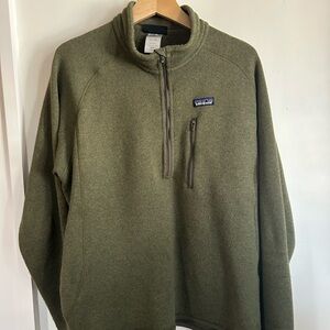 Patagonia Men's Forest Green Zip-Up Sweater
